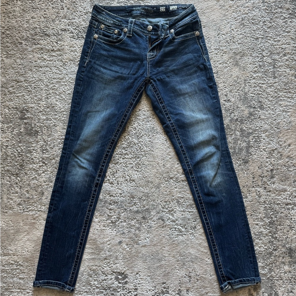 Miss Me Dark Blue Straight Leg Jeans